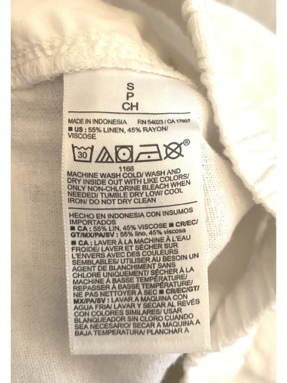 Old Navy Women’s S Off White Pants Linen Blend Wide-Leg Pull On Casual Comfy